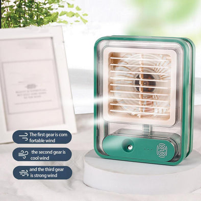 Rechargeable Battery Operated Mini Air Cooler Usb Fan With Mist Water Spray Mini Cooler